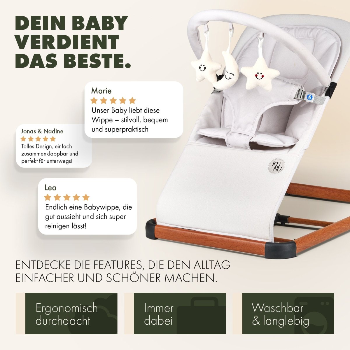 KUNU® Babywippe "Theo" - KUNU Store