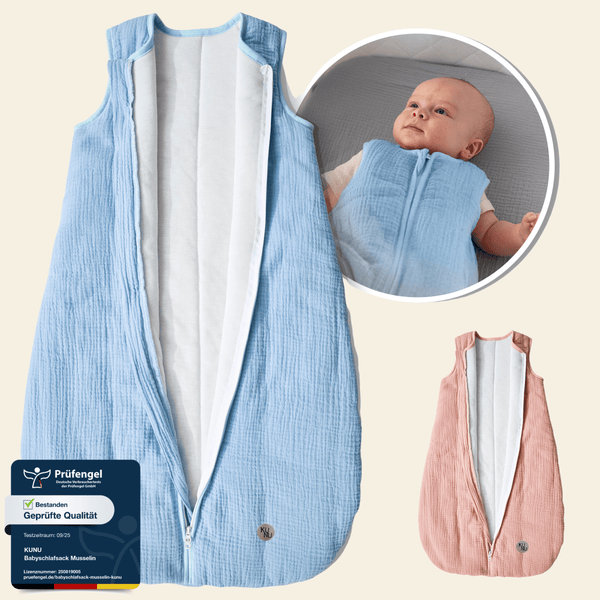 Atmungsaktiver Baby Schlafsack aus Bio-Musselin