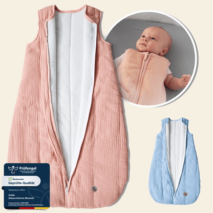 bornino schlafsack Atmungsaktiver Baby Schlafsack aus Bio-Musselin