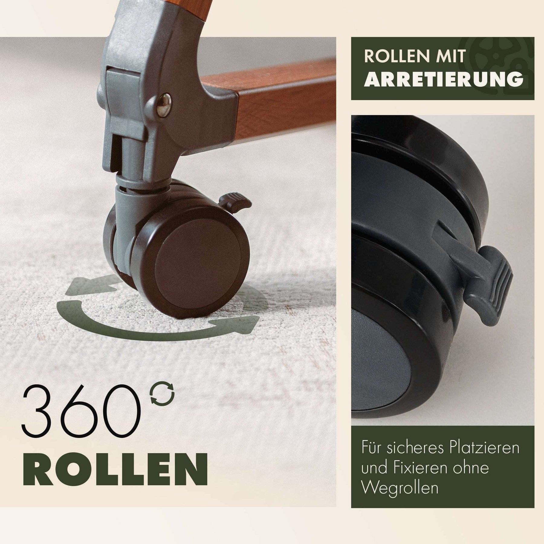 Rollen mit Arretierung